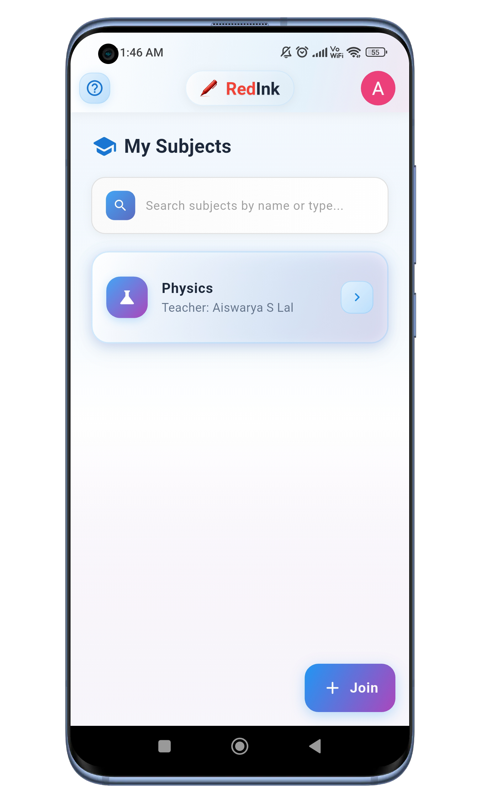 RedInk Teacher Login Screen